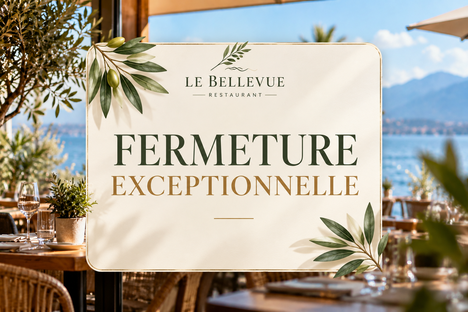 Fermeture exceptionnelle